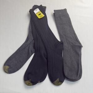 4 pair Men's Socks Size 6-12 Gray Black NWOT Unknown Brand